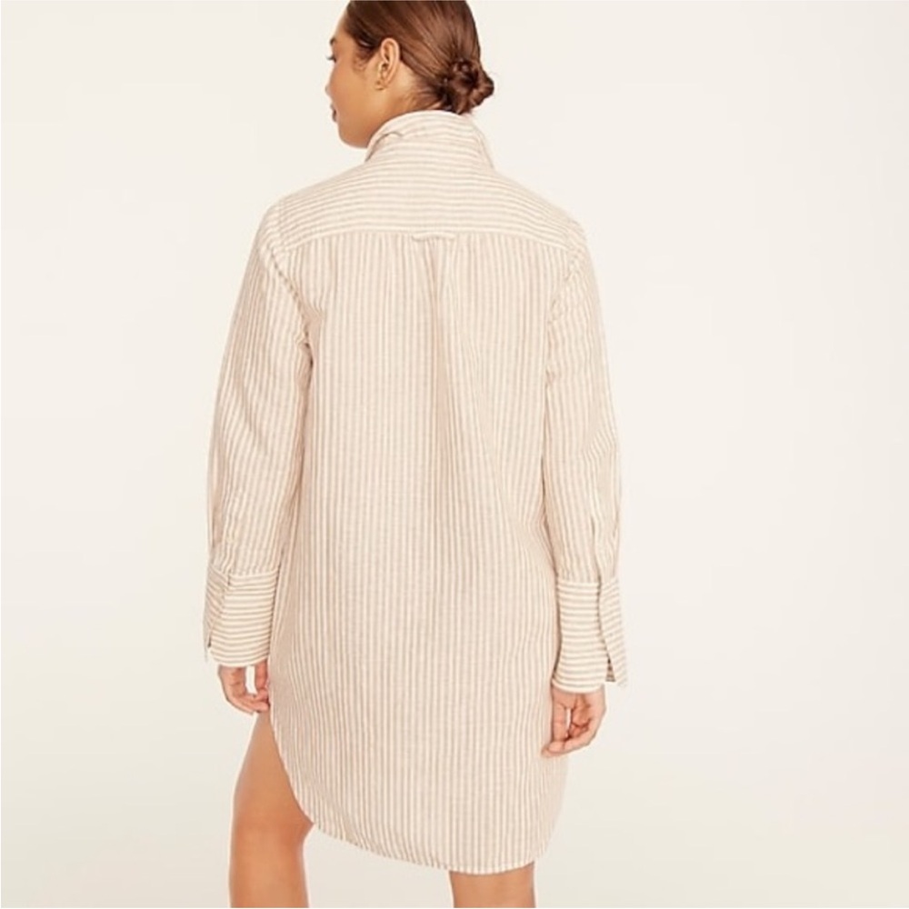 J. Crew Relaxed-Fit Cotton Voile Beach Shirt Dress - Picture 2 of 7